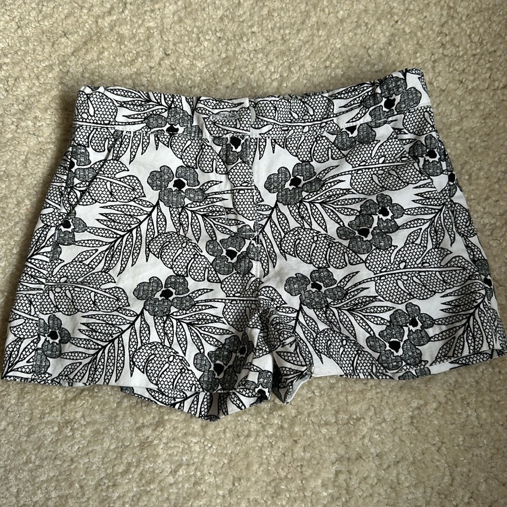 Janie and jack floral black and white floral shorts